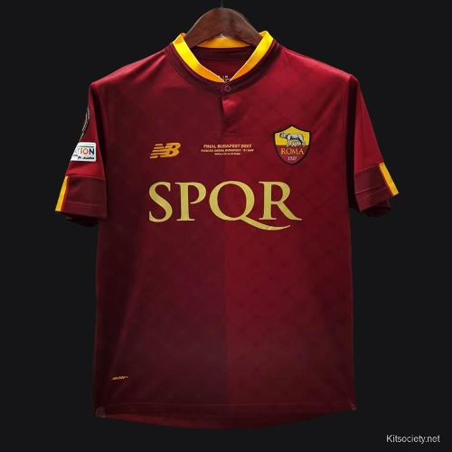 22-23 AS Roma Home Jersey Final Budapest Jersey With Full Patches