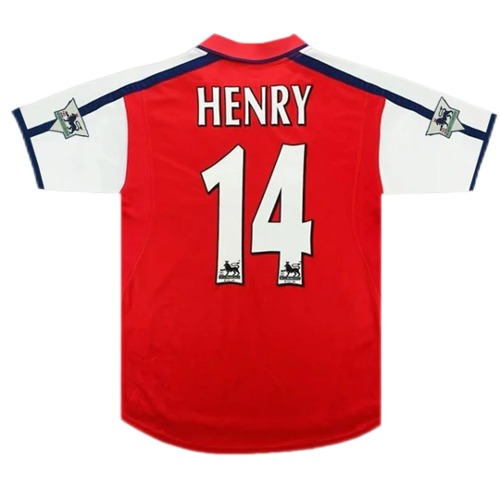00-01 아스날 Arsenal Henry #14 Retro Jersey 유니폼 상의 마킹 포함 무료 배송