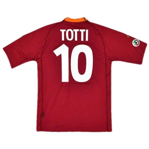 00-01 AS 로마 Totti #10 Retro Jersey 유니폼 상의 마킹 포함 무료 배송