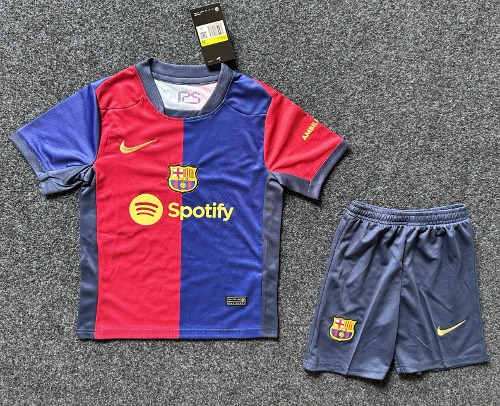 24-25 바르셀로나 125주년 Home 유아동 유니폼 상하의 마킹 포함 무료 배송
