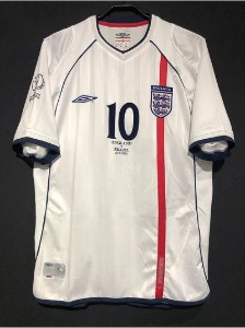 2002년 잉글랜드 국가대표FIFA World Cup 유니폼 상의 마킹 포함 무료 배송