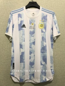2021 어센틱 아르헨티나 코파데 아메리카 우승 기념 유니폼 상의 무료 배송