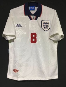 94-95 잉글랜드 레트로 유니폼 상의 마킹 포함 무료 배송