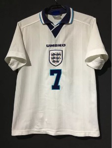 95-97 잉글랜드 국가대표 레트로 유니폼 상의 마킹 포함 무료 배송