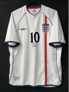 2002년 잉글랜드 국가대표 vs. Denmark 매치데이 유니폼 상의 마킹 포함 무료 배송
