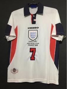 1998년 잉글랜드 국가대표 유니폼 상의 마킹 포함 무료 배송