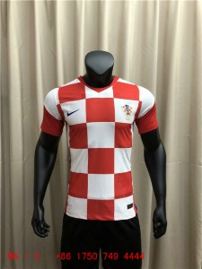 20-21 크로아티아 Croatia 어쎈틱 플레이어 버전 유니폼 상의 마킹 포함 무료 배송