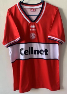 1998년 미들즈브러 FC 레트로 유니폼 상의 마킹 포함 무료 배송
