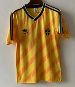 1988년 스웨덴 Sweden 레트로 유니폼 상의 마킹 포함 무료 배송