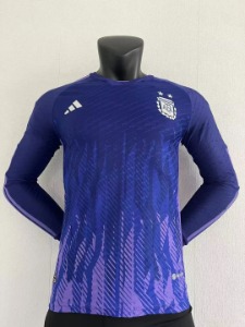 2022 아르헨티나 Argentina 어쎈틱 플레이어 버전 긴팔 jersey 상의 무료 배송