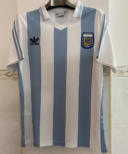 91-93 아르헨티나 국가 대표 레트로 Home 유니폼 상의 마킹 포함 무료 배송