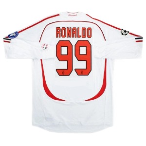 06-07 AC 밀란 Ronaldo #99 UCL Final 긴팔 유니폼 상의 마킹 포함 무료 배송