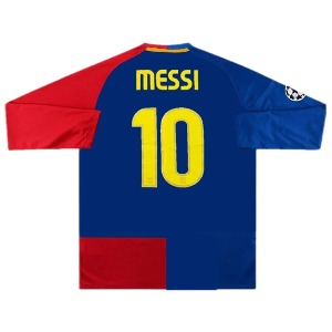 08-09 바르셀로나 Messi #10 UCL Final Retro Long Sleeve Home 유니폼 상의 마킹 포함 무료 배송