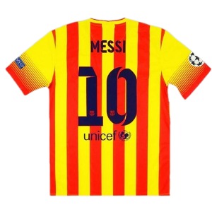 13-14 바르셀로나 Messi #10 Retro Jersey Away 유니폼 상의 마킹 포함 무료 배송