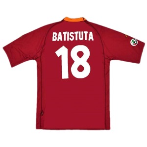 00-01 AS 로마 Batistuta #18 Retro Jersey 유니폼 상의 마킹 포함 무료 배송