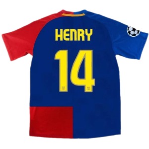08-09 바르셀로나 Henry #14 UCL Final Retro Jersey Home 유니폼 상의 마킹 포함 무료 배송