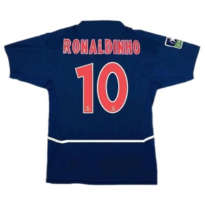 01-02 PSG 파리생제르망 RONALDINHO 10 Retro Jersey Home 유니폼 상의 마킹 포함 무료 배송