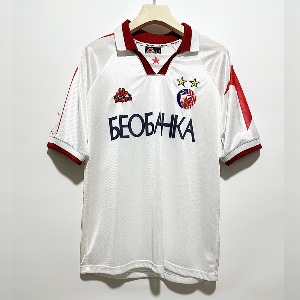 95-97 Red Star Belgrade Away 유니폼 상의 마킹 포함 무료 배송
