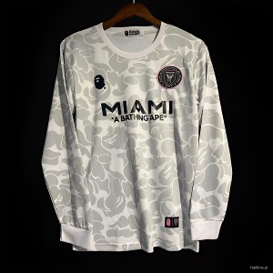 23-24 인터 마이애미 BAPE x Inter Miami CF Camo White Long Sleeve Jersey 마킹 포함 무료 배송