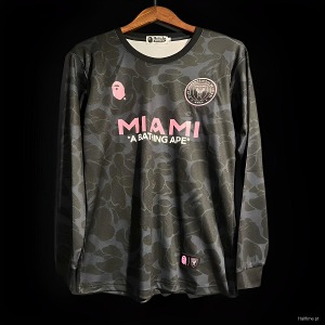 23-24 인터 마이애미 BAPE x Inter Miami CF Camo Black Long Sleeve Jersey 마킹 포함 무료 배송