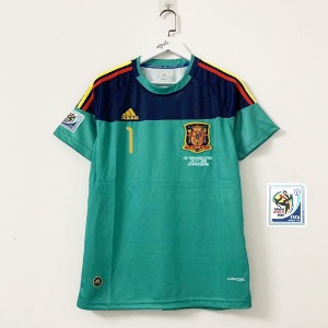 2010 스페인 레트로 월드컵 패치 goalkeeper 유니폼 상의  마킹 포함 무료 배송