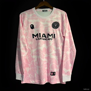 23-24 인터 마이애미 BAPE x Inter Miami CF Camo Pink Long Sleeve Jersey 마킹 포함 무료 배송