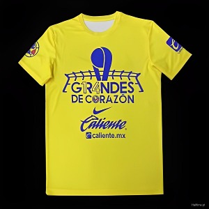 23-24 클루브 아메리카 Yellow Champion T-shirts 무료 배송