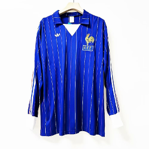 80-82 프랑스 국가대표 Home 긴팔 유니폼 상의 마킹 포함 무료 배송