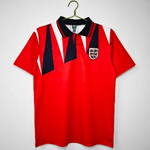 1992 잉글랜드 레트로 레드 유니폼 상의 마킹 포함 무료 배송